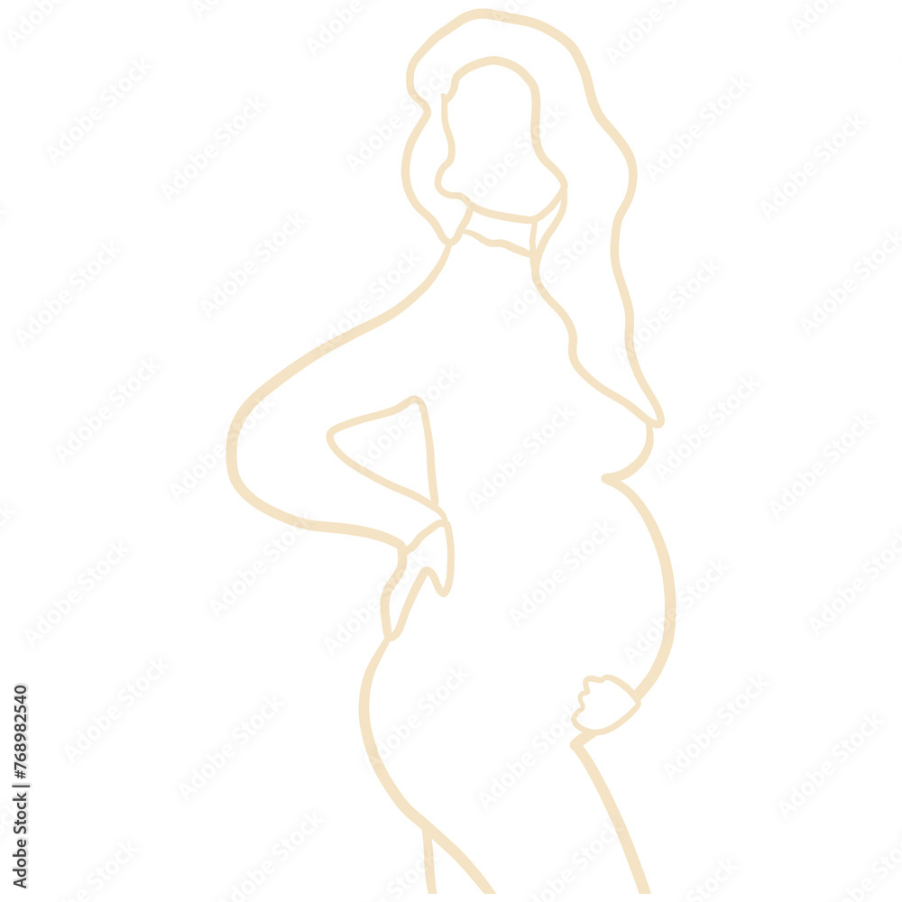 Pregnant Woman's Body Line Art, Single Line Drawing of Woman Pregnancy. Happy Mother Day Minimalist Abstract Illustration Pregnant Woman's Body Line Art, Single Line Drawing of Woman Pregnancy. Happy Mother Day Minimalist Abstract Illustration