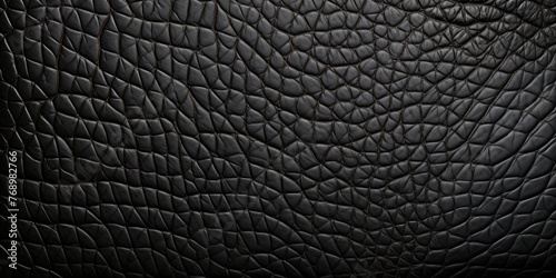 Black leather and background texture close up. Generative AI