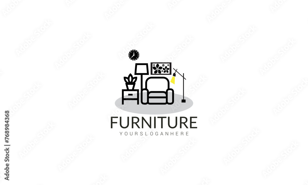 Minimalist furniture brand business company logo Minimalist furniture brand business company logo