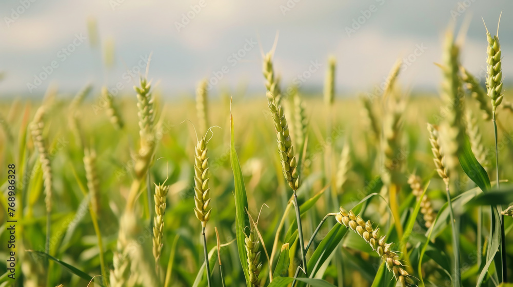 Close-up shot of wheat plants in the field Close-up shot of wheat plants in the field