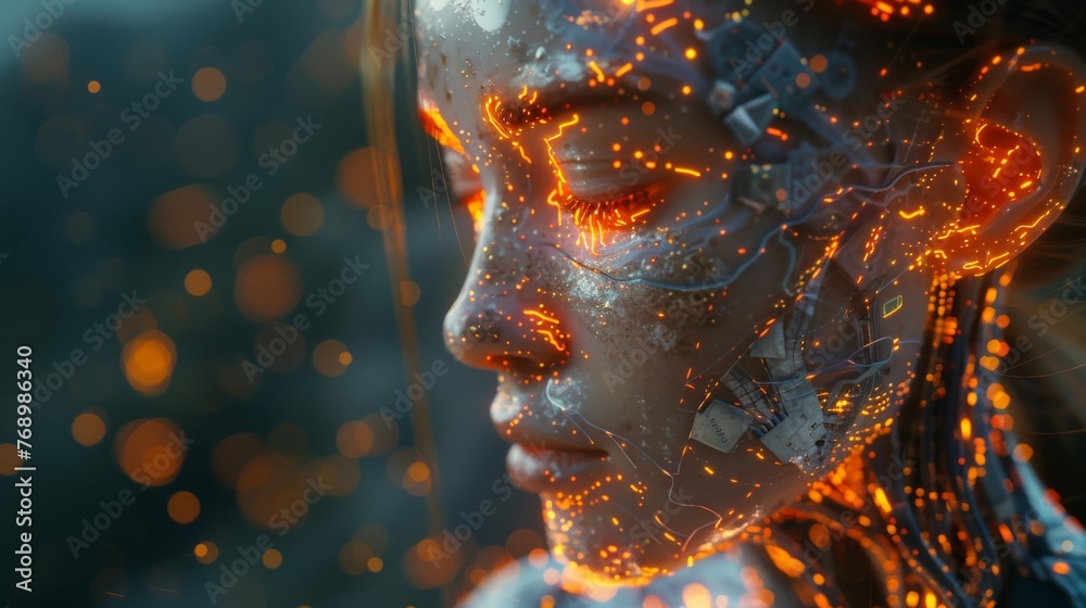 Digital Consciousness and the Visualization of AI. Generative AI Concept Made by Generative AI. Digital Consciousness and the Visualization of AI. Generative AI Concept Made by Generative AI.