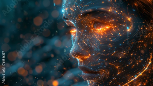 Digital Consciousness and the Visualization of AI. Generative AI Concept Made by Generative AI.