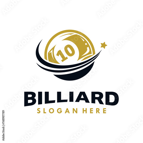 billiard ball logo design vector illustration