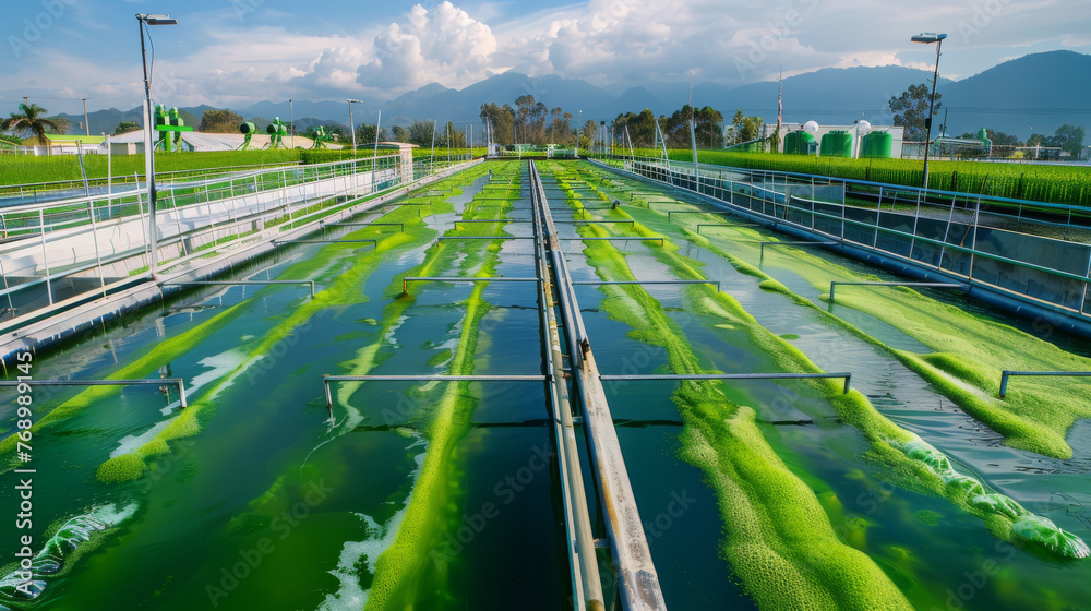 Algae farms harness the power of sunlight to produce nutritious food and biofuel, offering a sustainable alternative to traditional agriculture