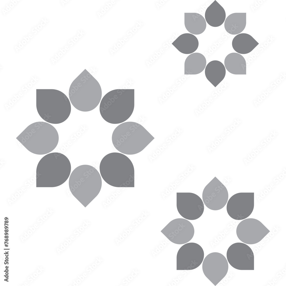 Fototapeta premium thai silver flower pattern magic sparkle ornate silhouette shape for pattern,logo,decoration,bullet,etc.