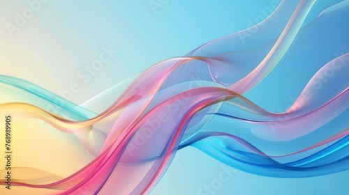 Multi-colored abstract background, smooth lines, waves.