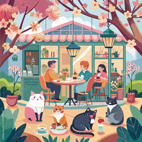 create-a-heartwarming--bustling-cat-caf--scene-set