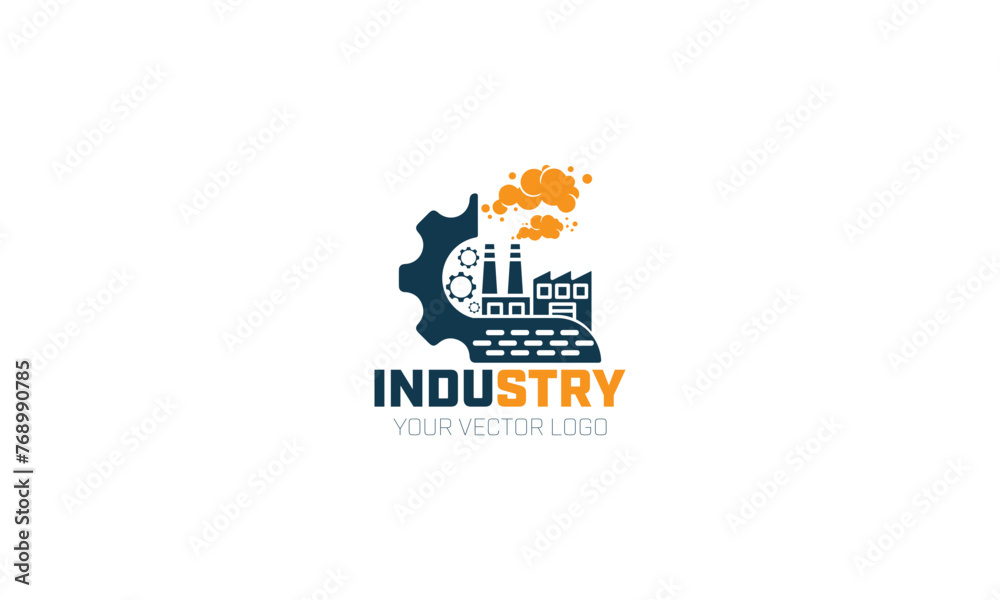 Creative modern industrial logo design vector template