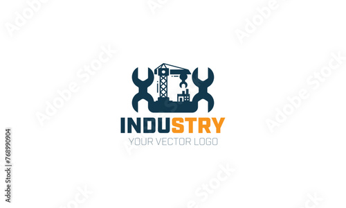 industrial logo design vector template Art Illustration