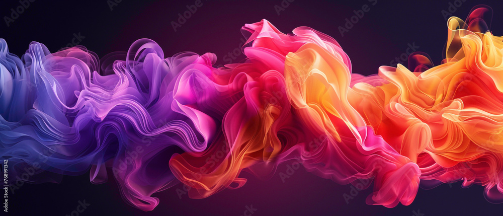 Explore the breathtaking beauty of a gradient, where colors flow and meld in a captivating dance, their brilliance and intensity portrayed with stunning realism in high-definition. - obrazy, fototapety, plakaty 