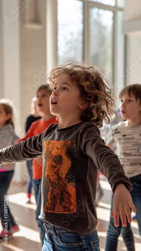 Children's theater workshop, Kids practicing expressions and movements