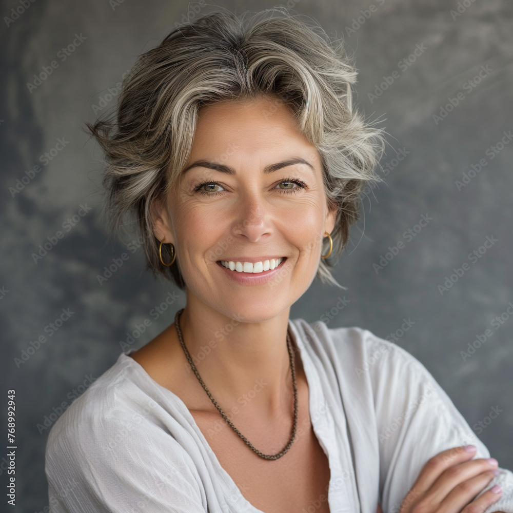 Portrait of a mature woman in her 50s, Healthy face skin care beauty, skincare cosmetics, dental Portrait of a mature woman in her 50s, Healthy face skin care beauty, skincare cosmetics, dental