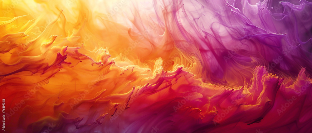 Marvel at the exquisite blend of crimson red, royal purple, and golden orange, gracefully transitioning into a captivating gradient, meticulously captured in high-definition to highlight .