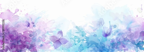 Abstract watercolor background with purple and blue flower design Generative AI