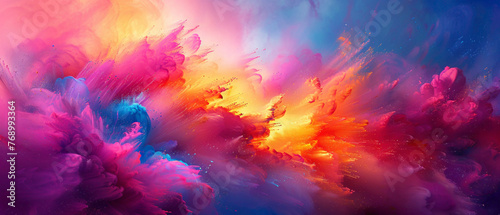 Witness the breathtaking spectacle of colors converging into a splendid gradient, their vibrancy and energy captured with striking realism in high-definition.