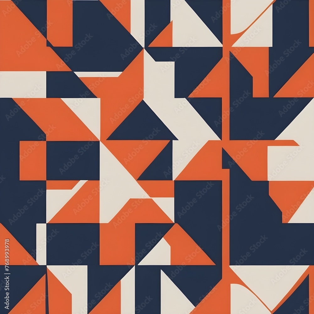 Boho pattern in orange gray and black bolls shapes 