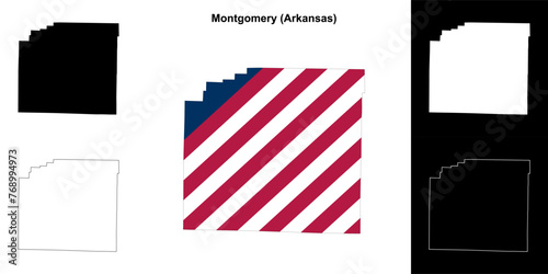 Montgomery county outline map set