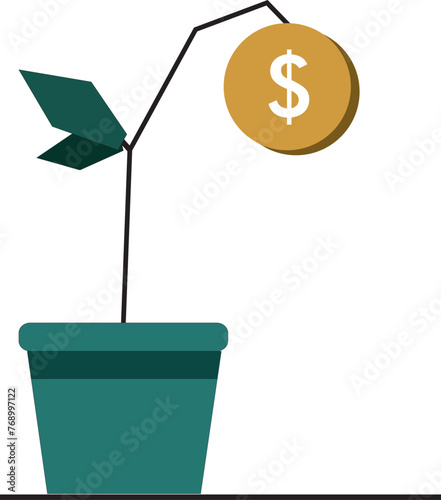 illustration of growth investment plant great colletion for designing websites, applications, and finacial business presentations