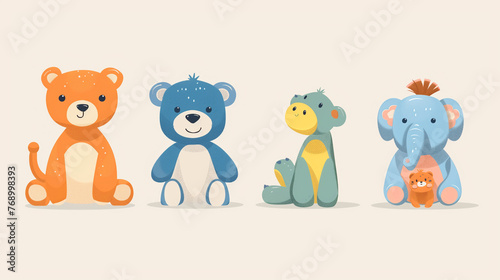 Minimalistic art of a plush toys