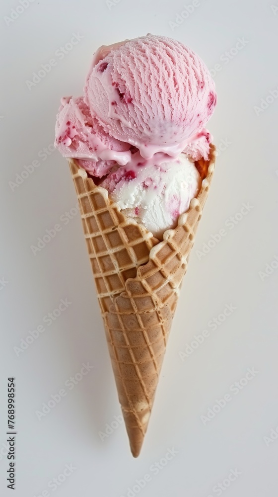 Summertime Strawberry Scoop in Waffle Cone Summertime Strawberry Scoop in Waffle Cone