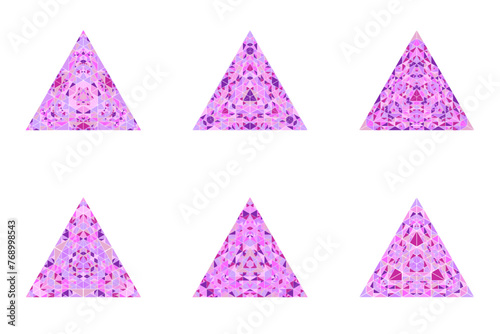 Isolated ornate  triangular triangle logo template collection - geometrical abstract geometric vector designs elementss with mosaic triangles