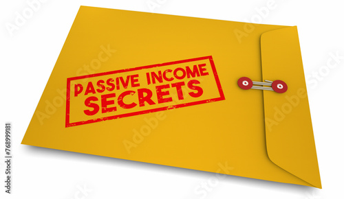 Passive Income Secrets Yellow Envelope How to Advice Make Earn More Money 3d Illustration © iQoncept