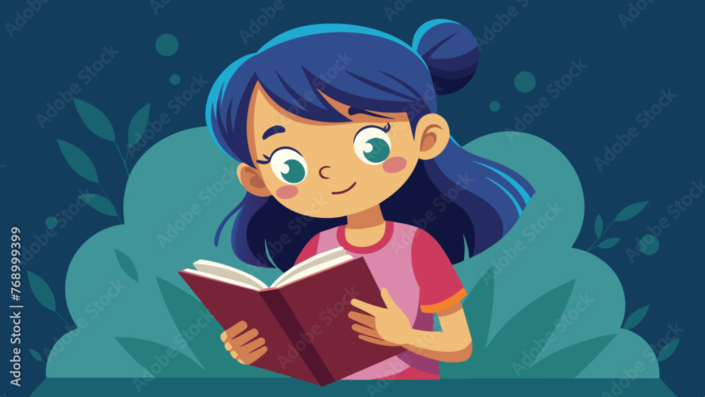 cartoon girl reading book vector illustration cartoon girl reading book vector illustration