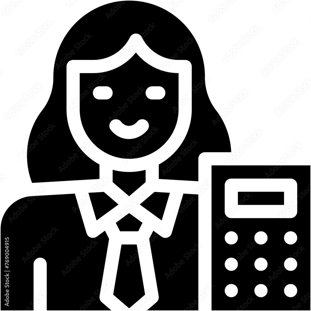Accountant, Office Worker, Woman, Working Woman, Professions And Jobs, Accountant Icon Accountant, Office Worker, Woman, Working Woman, Professions And Jobs, Accountant Icon
