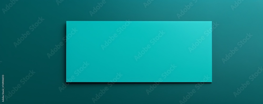 a blank mock up turquoise card dimension, mock up, on background, shot in studio