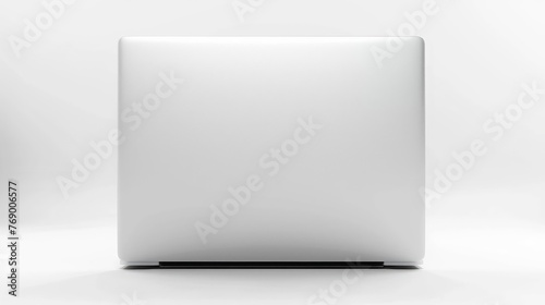 Back view of new laptop isolated on white background