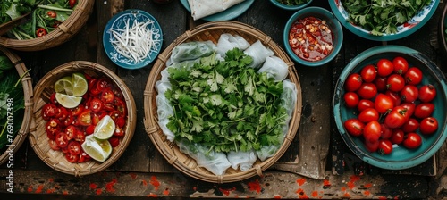 Vietnamese rice paper rolls  captivating food photography of delicious asian cuisine