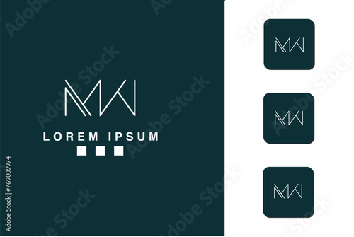 MW, WM, Abstract Letters Logo Monogram