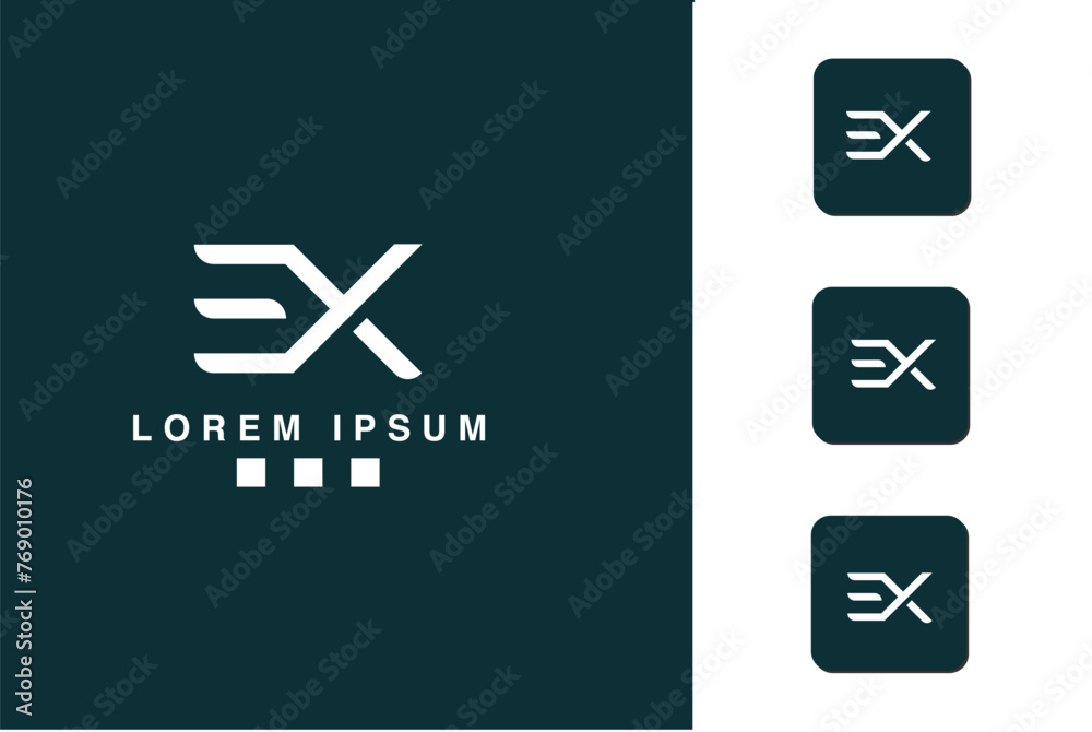 EX,X E, E, X, Abstract Letters Logo monogram EX,X E, E, X, Abstract Letters Logo monogram