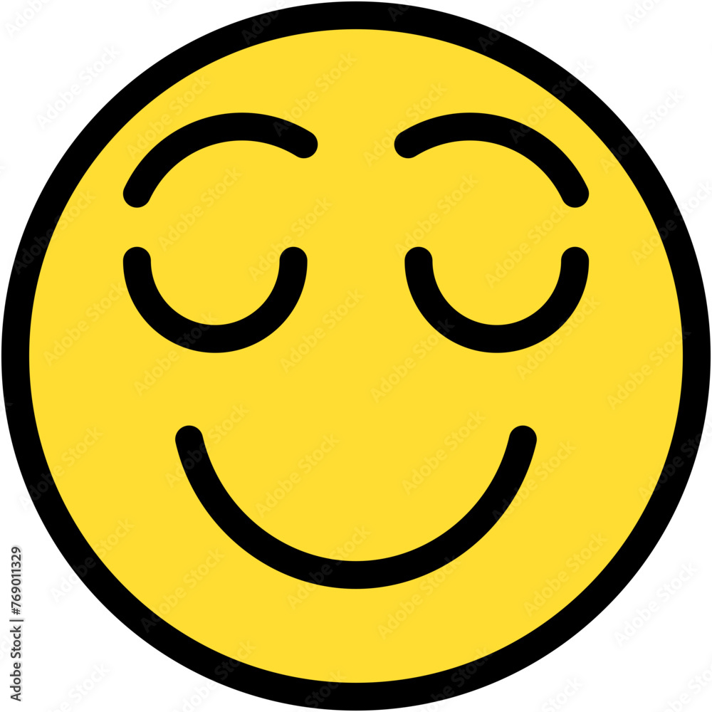 Fototapeta premium Vector Icon Smile, Emoji, Smileys, Reaction, Feelings, Emotion