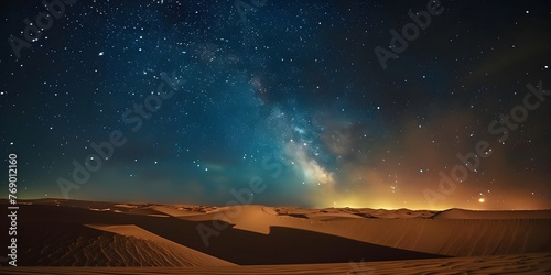a desert under a starry night