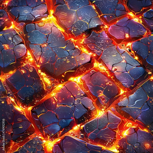 Lava texture for RPG, unspecified place, colorful, 8bit, shimmering heat effect, top angle