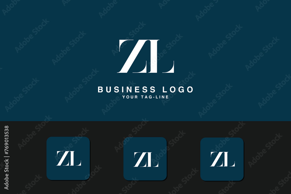 Alphabet Letters ZL, LZ,  Initials Logo Monogram - obrazy, fototapety, plakaty 