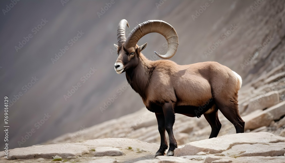 An Ibex With Its Powerful Muscles Rippling Beneath