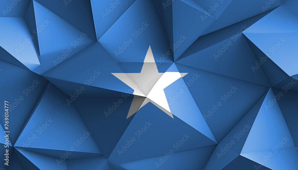 Federal Republic of Somalia Flag Abstract Prism on Background - obrazy, fototapety, plakaty 