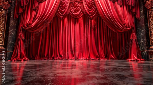 Magic Theater Stage Red Curtains