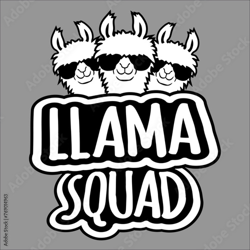 Funny Llama Squad Sunglasses Alpaca Cute Matching Family