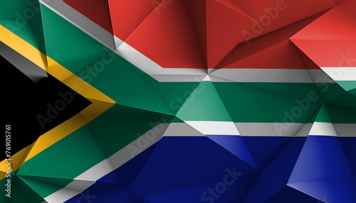 South Africa Republic of South Africa Flag Abstract Prism on Background
