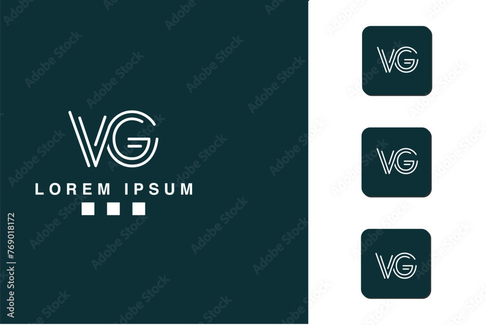 Alphabet Letters VG, GV, V Initials Logo Monogram Alphabet Letters VG, GV, V Initials Logo Monogram