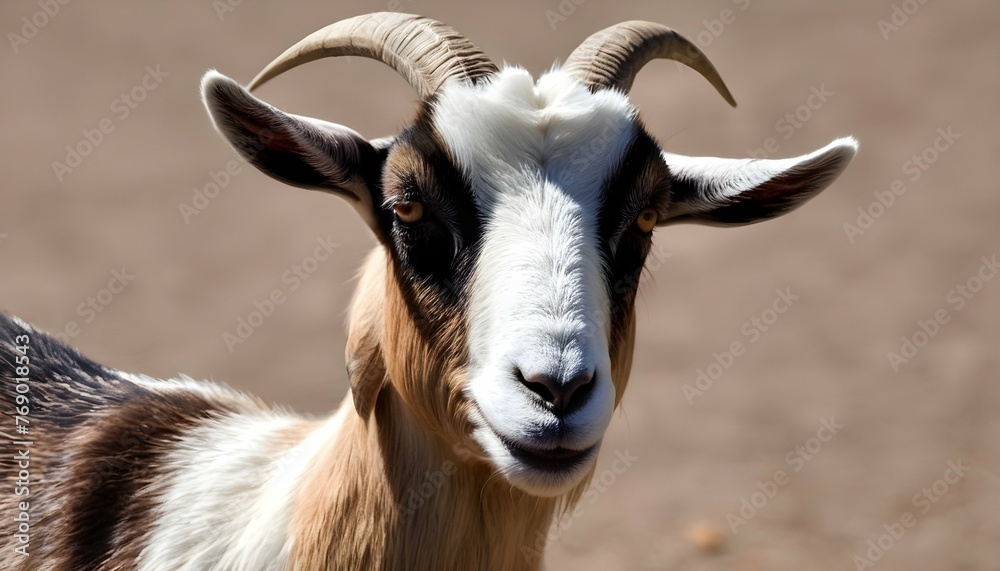 A Goat With Its Eyes Half Closed Basking In The S