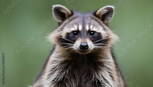 A Raccoon With Its Ears Perked Up Listening For A © Baska