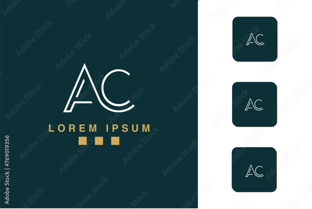 AC, CA, A, C, Abstract Letters Logo Monogram AC, CA, A, C, Abstract Letters Logo Monogram