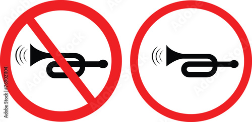 No Horn traffic sign vector