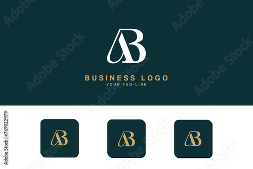 AB, BA, A, B, Abstract Letters Logo Monogram