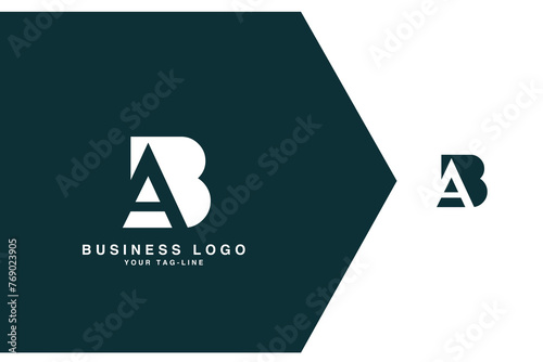 AB, BA, A, B, Abstract Letters Logo Monogram