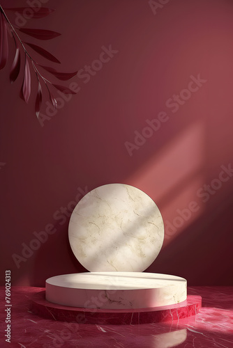 Podium mockup for natural products and cosmetics